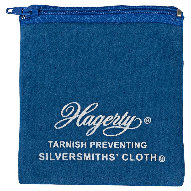 Hagerty 4 &#34; x 4&#34; Zippered Jewelry Pouch made from Hagerty Silversmiths&#39; Cloth with R-22 Tarnish Preventative, 1 of 2