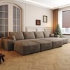 MAYEERTY 135" Large Modular Sofa Camel - 135" 6-Seat, Corduroy, Sofa Bed, No Assembly, for Apartment/Living Room - 2 of 4