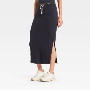 Women's Leisure Studio French Terry Midi Pencil Skirt - Universal Thread™ - 1 of 3