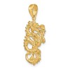 Black Bow Jewelry 14k Yellow Gold 3D Serpentine Dragon Pendant - 4 of 4