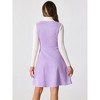 Allegra K Women's U Neck Faux Suede Sleeveless A-Line Pleated Dress - 3 of 4