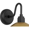 Possini Euro Design Miles 12 1/2" High Modern Industrial Outdoor Wall Light Fixture Mount Porch House Exterior Outside Weatherproof Black Gold - 3 of 4