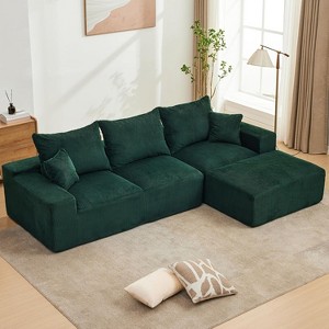 Coucheta L-Shaped Cloud Sectional Sofa with Chaise, Modular Boneless Couch with Chenille Fabric, Tool-Free Assembly, Left or Right Arrangement - 1 of 4