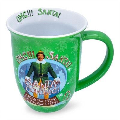 Funny Elf Santa Knows Him Christmas Front & Back Coffee Mug