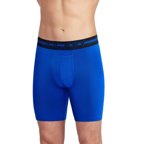 Jockey Men's Sport Stability Pouch Microfiber 9 Long Leg Boxer Brief Xl  Outrageous Blue : Target