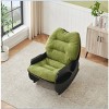 30"W Single Seat Velvet Rocking Chair with Deep Cushion,Plush Comfort Lounge Chair for Living Room Bedroom Balcony-Baofuwish - 3 of 4