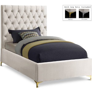 Meridian Furniture,Cruz Velvet Bed - 1 of 4