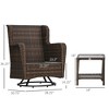 Patio Bistro Set, Porch Furniture with 360 Degree Rotation & Rocking Function, 28.25"x30.75"x36.25" - 3 of 4