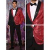INSPIRE CHIC Men's Shawl Lapel Party Disco Shinny Color Block Sequin Blazer - 4 of 4