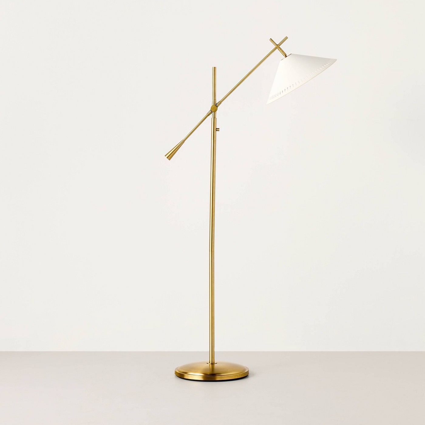 Sour Cream/Brass Hinge Floor Lamp by Hearth & Hand with Magnolia