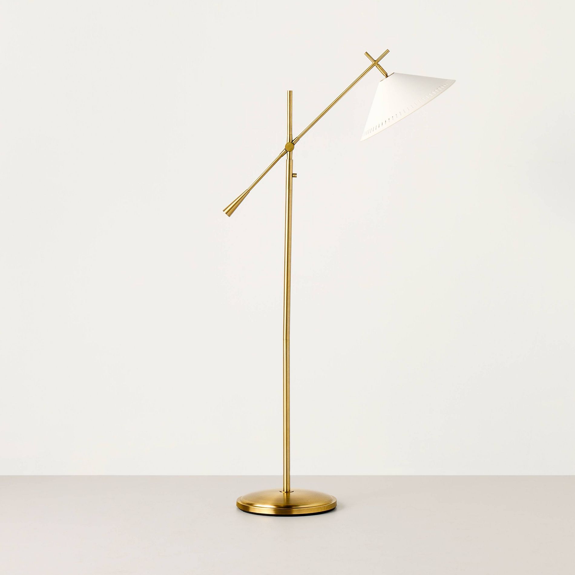 Sour Cream/Brass Hinge Floor Lamp - Hearth & Hand™ with Magnolia