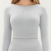 Anna-Kaci Active Women's Seamless Long Sleeve Cropped Top with Thumbhole Cuffs and Fitted Waistband - 4 of 4