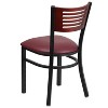 Emma and Oliver 2 Pack Decorative Slat Back Metal Restaurant Chair - 3 of 4