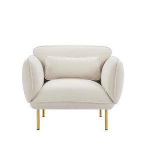 SYFERLORY Oversized Living Room Accent Velveta Armchair Upholstered-Single Sofa Chair, Beige - 1 of 1