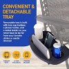 SereneLife 2-Pack Zero Gravity Lawn Chairs, Adjustable Recliners with Headrests, Cup Holder Tables, Solid Black, One Size, SL1ZRC65 - 4 of 4