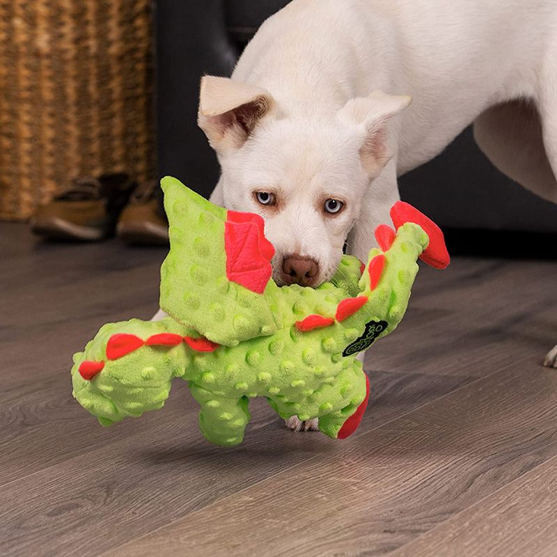 goDog Dragons Squeaker Plush Pet Toy for Dogs & Puppies, Soft & Durable, Tough & Chew Resistant, Reinforced Seams, 5 of 6