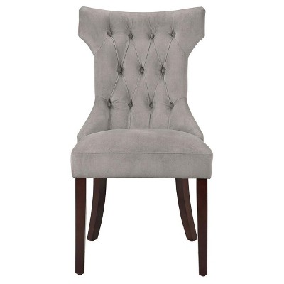 Set of 2 Tufted Hourglass Dining ChairTaupe - Dorel Living