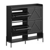 Shoe Cabinet with 4 Flip Drawers,Narrow Shoe Cabinet Storage,Freestanding Shoe Storage Cabinet Organizer,Dry and Wet Separation with Metal Legs - 2 of 4