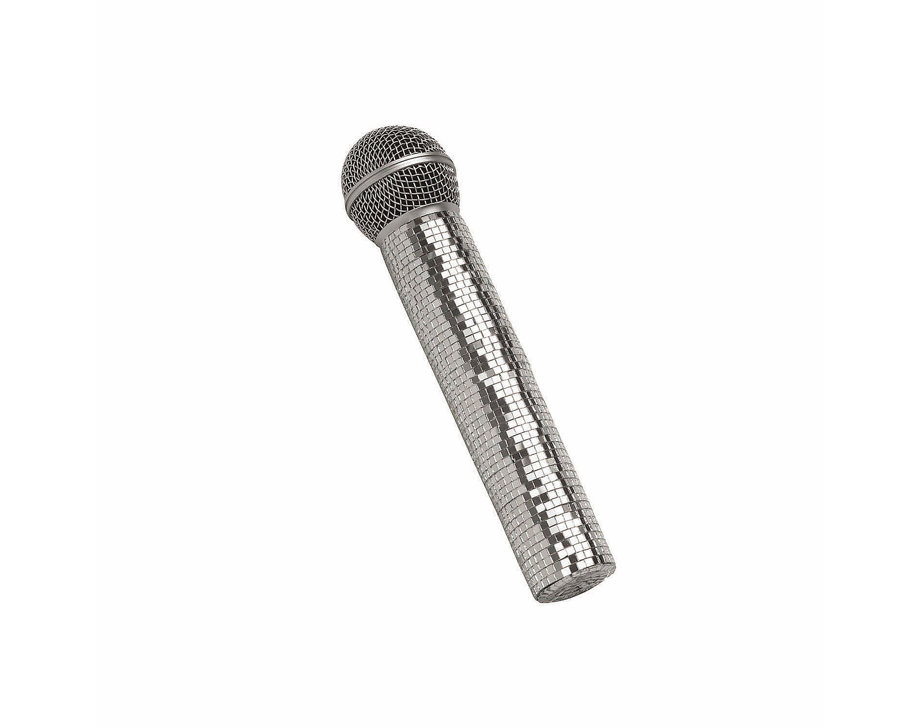 Fun World Silver Mirror Microphone Halloween Costume Hand Held Props - Silver One Size