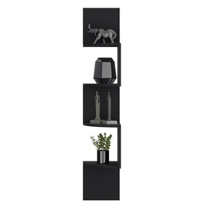 SEVOBAL Utility Storage Shelves Wall Mounted Crestone Shelf with Four Spacious Shelves for Living Room Organization, Black, 9.8"*9.8"*51.5" - 1 of 4
