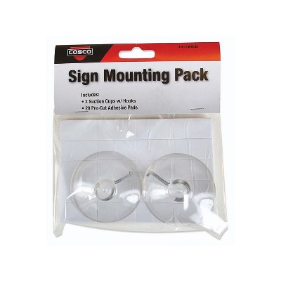Cosco Sign Accessory Kit Suction Cups with Hooks and Adhesives 96 Piece 4 Pack (098098PK4)