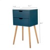 NicBex Mid-Century Nightstand Set of 2 Bedside End Table with Sliding Drawers for Bedroom & Living Room - 3 of 4