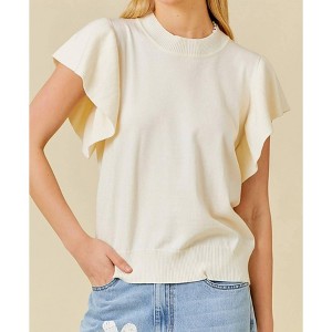 Women's Ruffle Sleeve Sweater - Mainstrip - 1 of 1