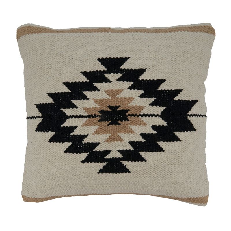 Saro Lifestyle Kilim  Decorative Pillow Cover, Natural, 18", 1 of 3