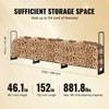 VEVOR 12.7FT Outdoor Firewood Rack with Cover, 152x14.2x46.1in,Heavy Duty Firewood Holder & 600D Oxford Waterproof Cover for Fireplace, Patio - 4 of 4