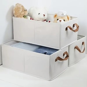 Portable Clothes Storage Box, Foldable Thick Cloth Storage And Storage Bag For Organizing Bedroom, Wardrobe Clothes W/ Window Storage Nano White - 1 of 4