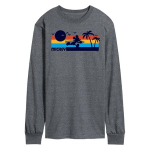 Men's - Disney - Mickey Sunset Pattern Long Sleeve Graphic T-Shirt - 1 of 4