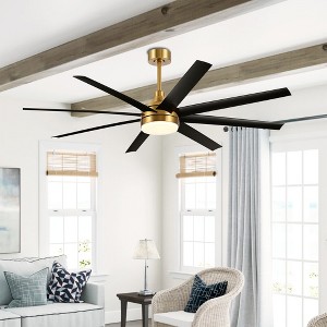Airsurfer 65" Large Indoor Modern Ceiling Fan with Led Lights and Remote - 1 of 4