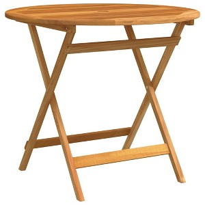 vidaXL Garden Table Wood Brown Solid eucalyptus wood Medium Foldable - 63" x 33.5" x 29.5" Brown - 1 of 4