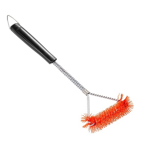 Pure Grill 3-in-1 Stainless Steel Bristle Free BBQ Grill Brush and Scraper for Cleaning Grates