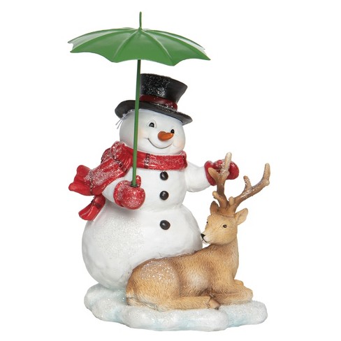 Transpac Resin White Christmas Mini Plaid Snowman Ornaments Set Of 4 :  Target