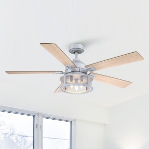 Parrot Uncle 52" Industrial Indoors Mesh Metal Reversible Blades Ceiling Fan - 1 of 4