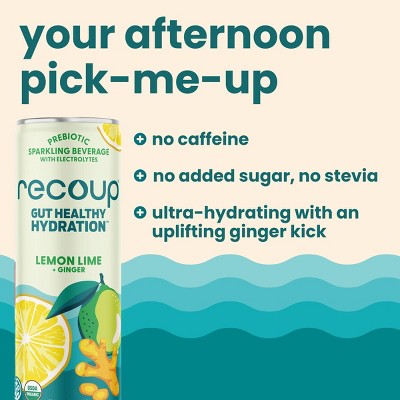 Recoup Lemon Lime Ginger Sparkling Hydration - 12 fl oz