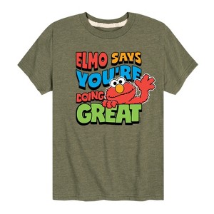 Boys' - Sesame Street - Elmo Says Youre Doing Great Short Sleeve Graphic T-Shirt - 1 of 4