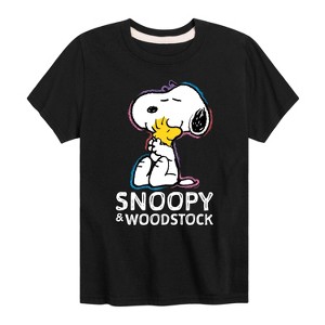 Boys' - Peanuts - Snoopy And Woodstock Short Sleeve Graphic T-Shirt - 1 of 4