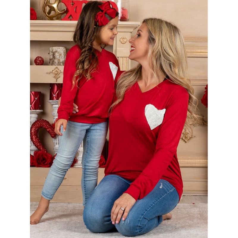 Girls Mommy And Me Shining Heart Red Top - Mia Belle Girls, 5 of 7