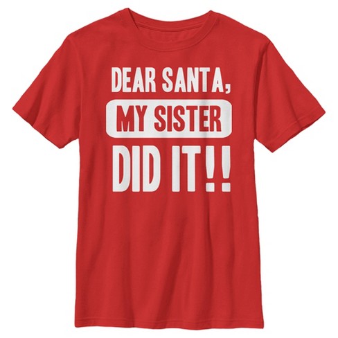 Boy's Lost Gods My Sister Did It T-shirt - Red - X Large : Target