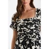 August Sky Women's Floral Bubble Sleeves Pleated Front Midi Dress - image 4 of 4