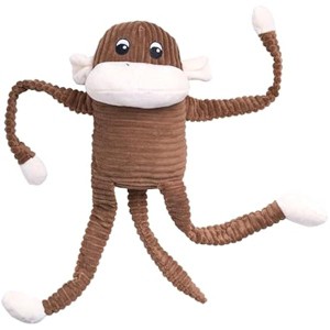ZippyPaws Crinkle Monkey - Interactive Dog Toys, Squeaky Plush Pet Toy, Contains 1 Blaster Squeaker - Extra Large, Brown - 1 of 1