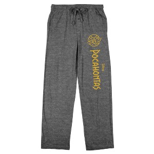 Disney Princesses Pocahontas Title Art Women’s Heather Gray Sleep Pajama Pants - 1 of 4