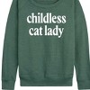 Women's - Instant Message - Childless Cat Lady Lightweight French Terry Wide Neck Long Sleeve Shirt - 2 of 4