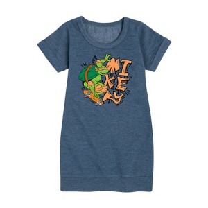 - Teenage Mutant Ninja Turtles - Mikey Graphic Short Sleeve Fleece Dress - 1 of 4