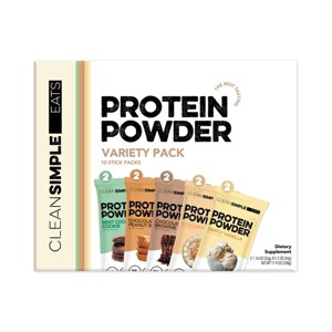 Clean Simple Eats Protein Powder Sticks - Variety Pack - 11.9oz/10ct - 1 of 4