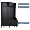 Vynxaria 3-in-1 Entryway Tree with 4 Hooks, Coat Hanger, and Storage Bench - Stylish Solution for Entrances and Hallways, 40 Inches - 3 of 4