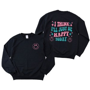 Simply Sage Market Women's Graphic Sweatshirt I'll Just Be Happy Colorful Front And Back - 1 of 3