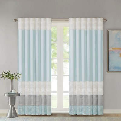 MAYEERTY Only 1 Pc Panel Polyoni Pintuck Curtain Panel